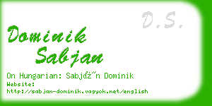 dominik sabjan business card